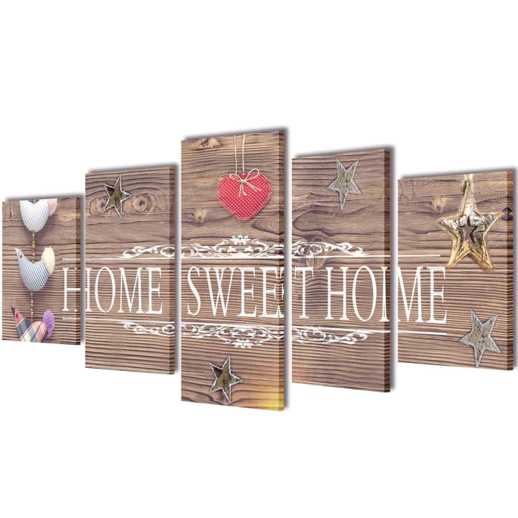 Canvas Wall Print Set Home Sweet Home Design S