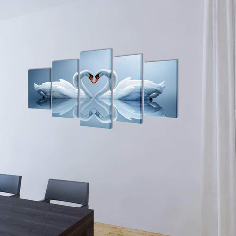 Canvas Wall Print Set Swan M