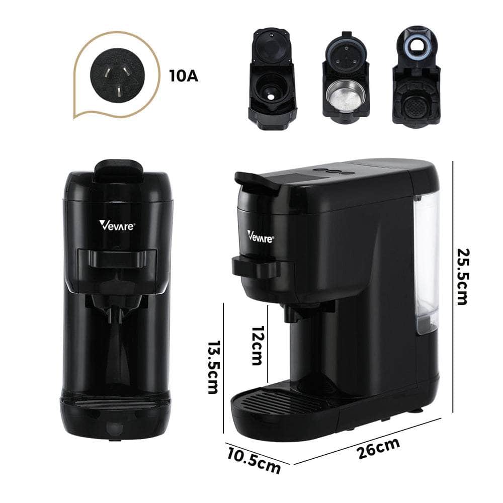Capsule Coffee Machine 19 Bars 3-in-1 Nespresso Cafe Maker