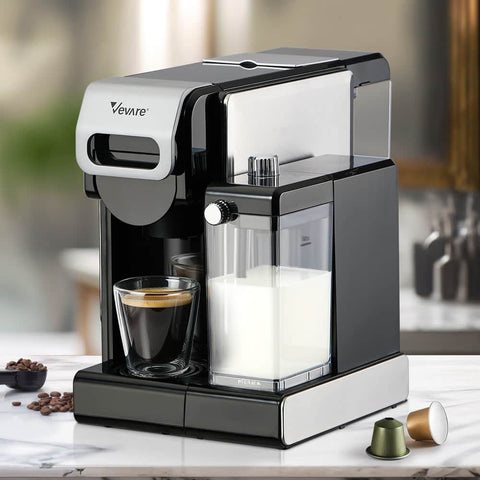 Capsule Coffee Machine 5 in 1 With Milk Frother Nespresso Pod Maker