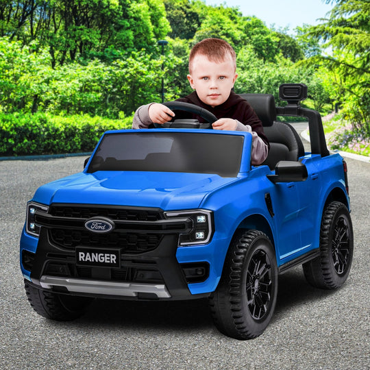 Electric Kids Ride On Car in Black/Blue/Red with Realistic Features