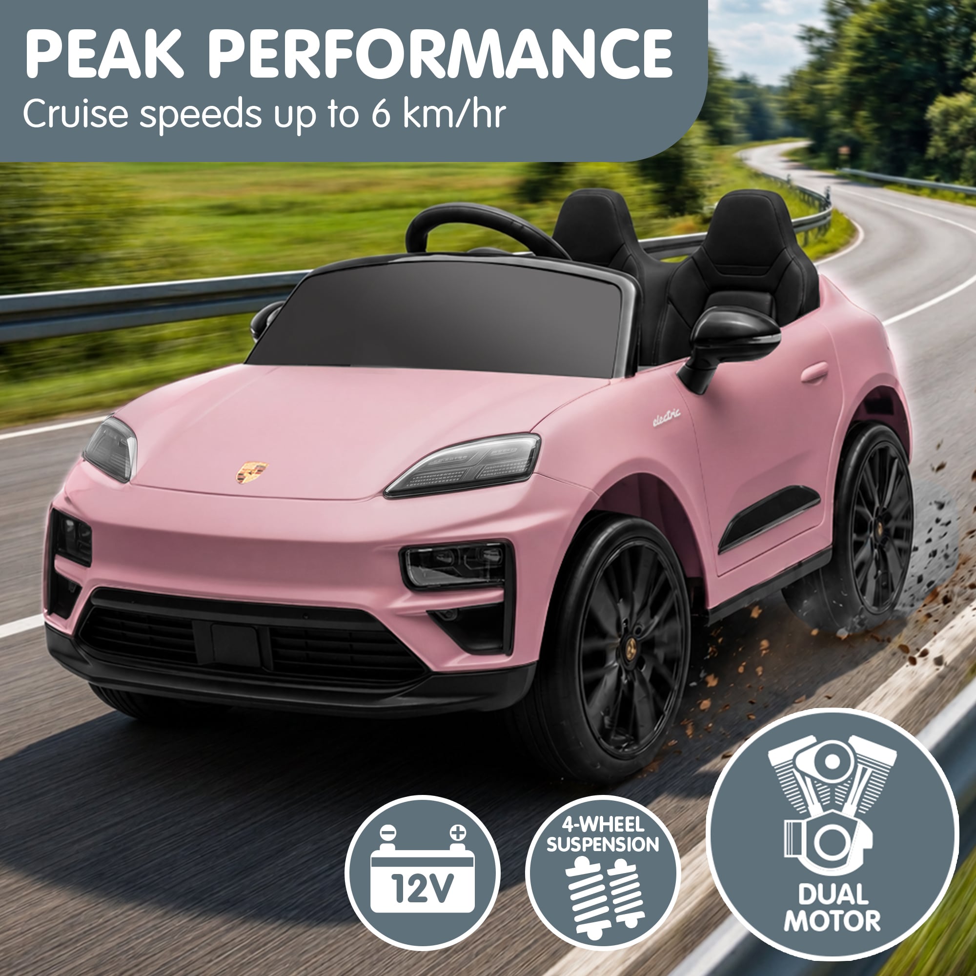 Pink car 108x63x52cm, in room setting