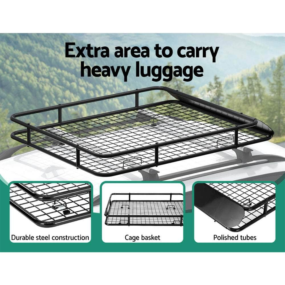 Car Roof Rack Basket Luggage Carrier Steel Vehicle Cargo