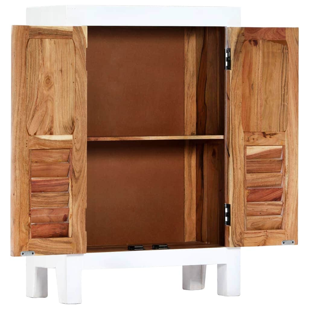 Carved Sideboard White  Solid Mango Wood
