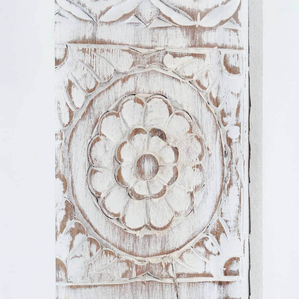 Carved Sideboard White  Solid Mango Wood