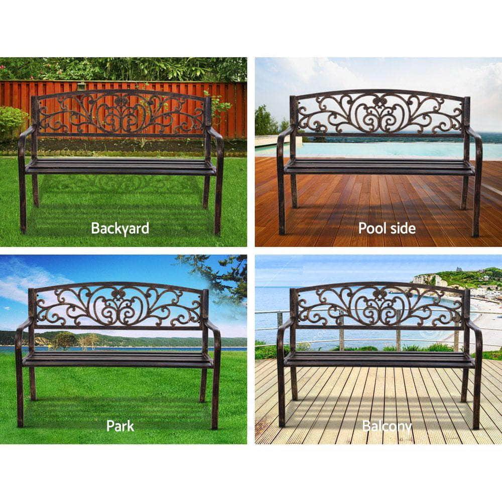 Cast Iron Garden Bench - Bronze