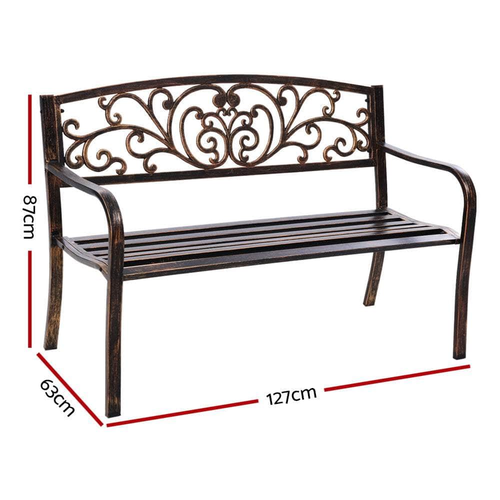 Cast Iron Garden Bench - Bronze