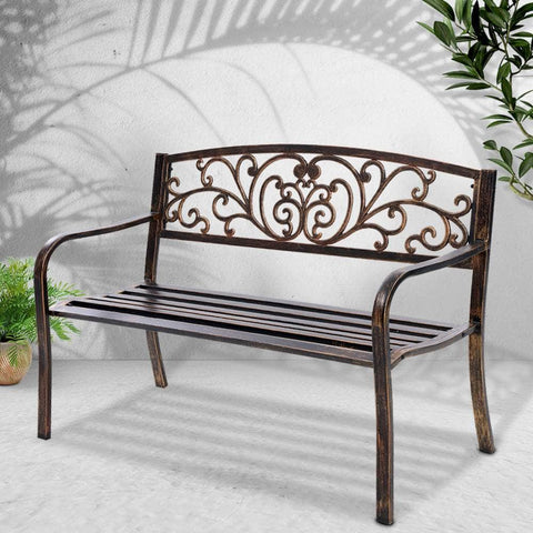 Cast Iron Garden Bench - Bronze