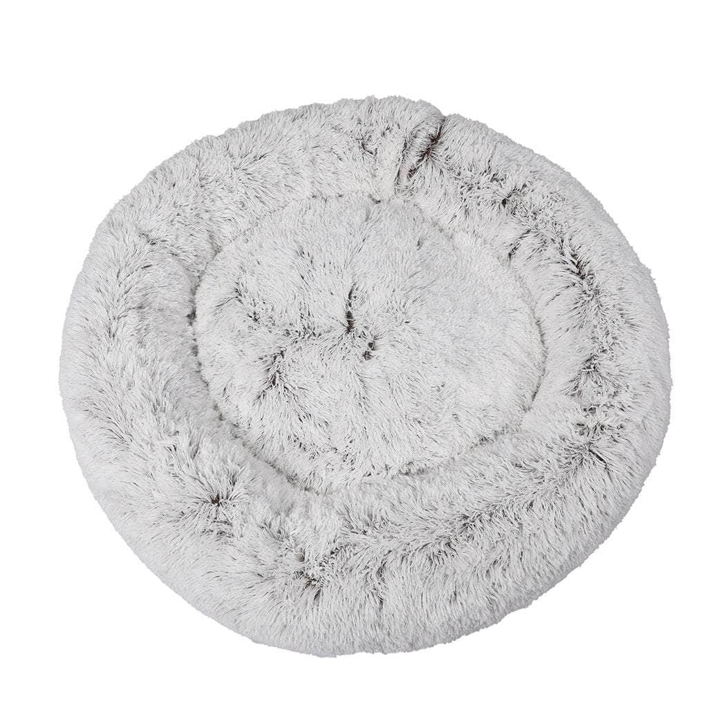 Cat Dog Donut Nest Calming Mat Soft Plush Kennel Coffee M