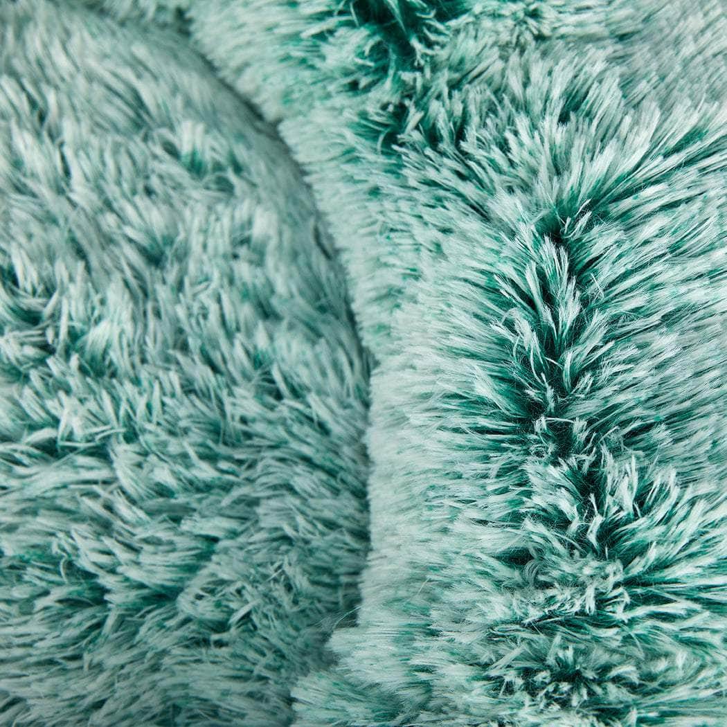 Cat Dog Donut Nest Calming Mat Soft Plush Kennel Teal M