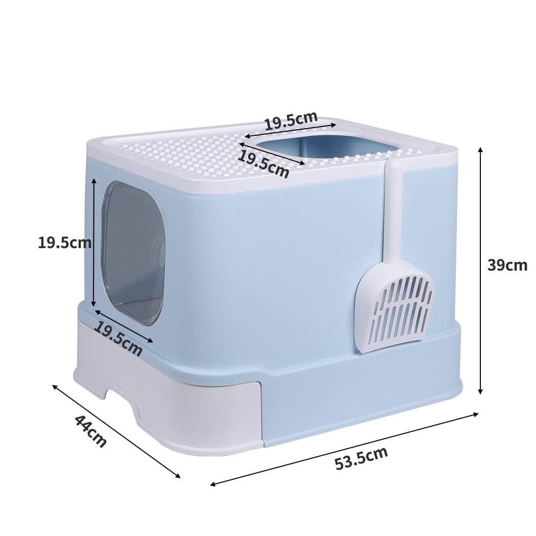 Cat Litter Box Toilet Trapping Odor Control Basin Blue