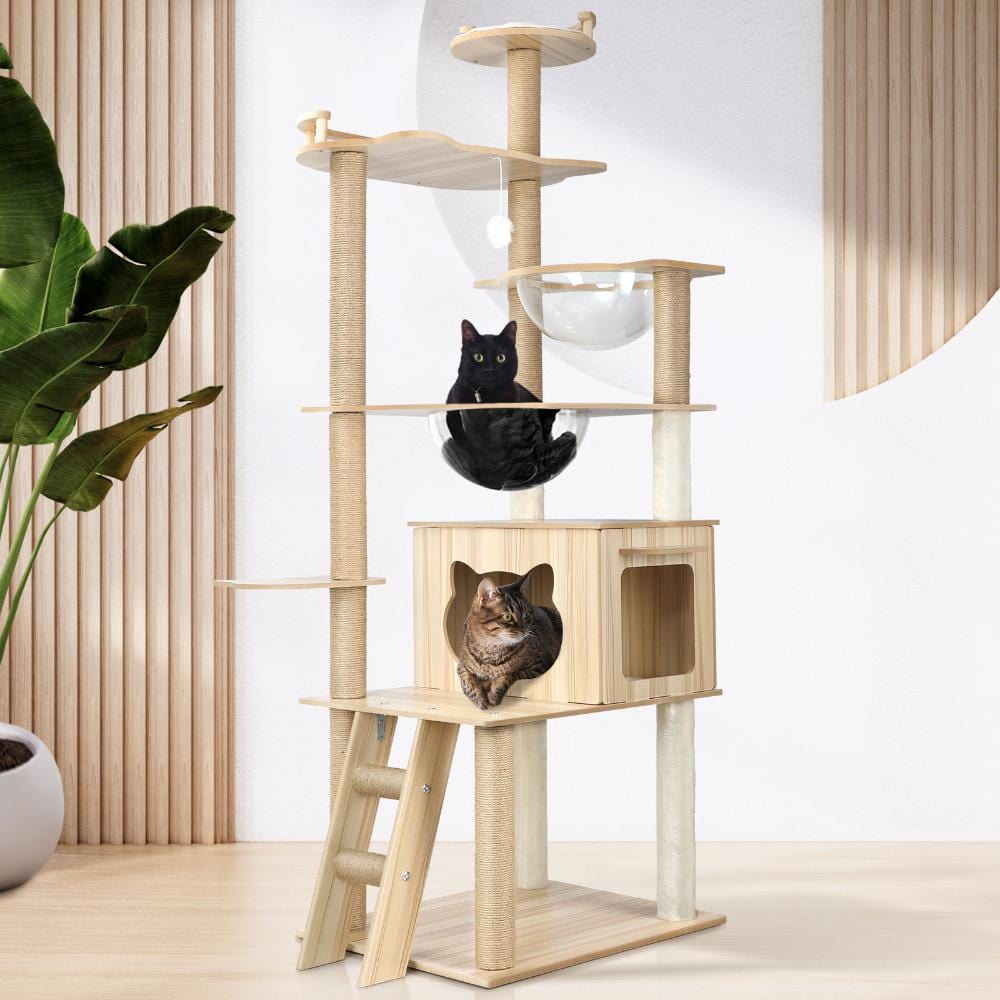 Cat Tower with 174cm Height, Scratching Post, and Condo