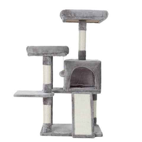 Cat Tree 103Cm Tower Scratching Post Scratcher Wood House Trees Grey