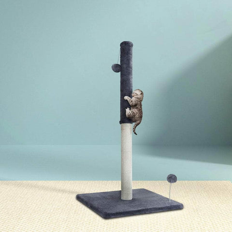 Cat Tree 105Cm Scratching Post Scratcher Tower House Hanging Toys Grey