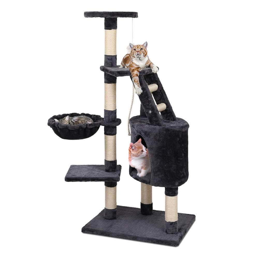 Cat Tree 120Cm Tower Scratching Post Scratcher Wood House Bed Toys