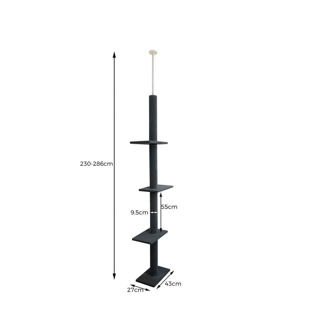 Cat Tree Scratching Post Scratcher Tower Condo House Furniture Ceiling High Grey
