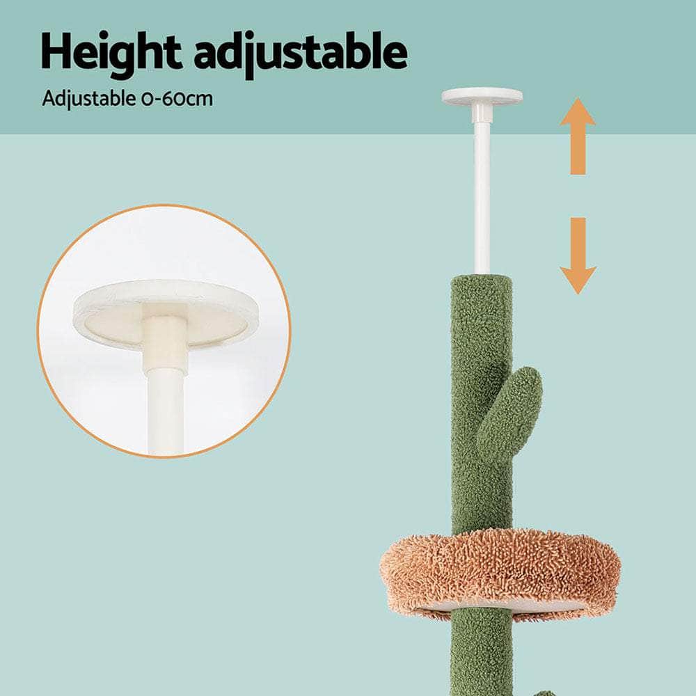 Cat Tree Tower Scratching Post Scratcher Floor To Ceiling Cats Bed 290Cm
