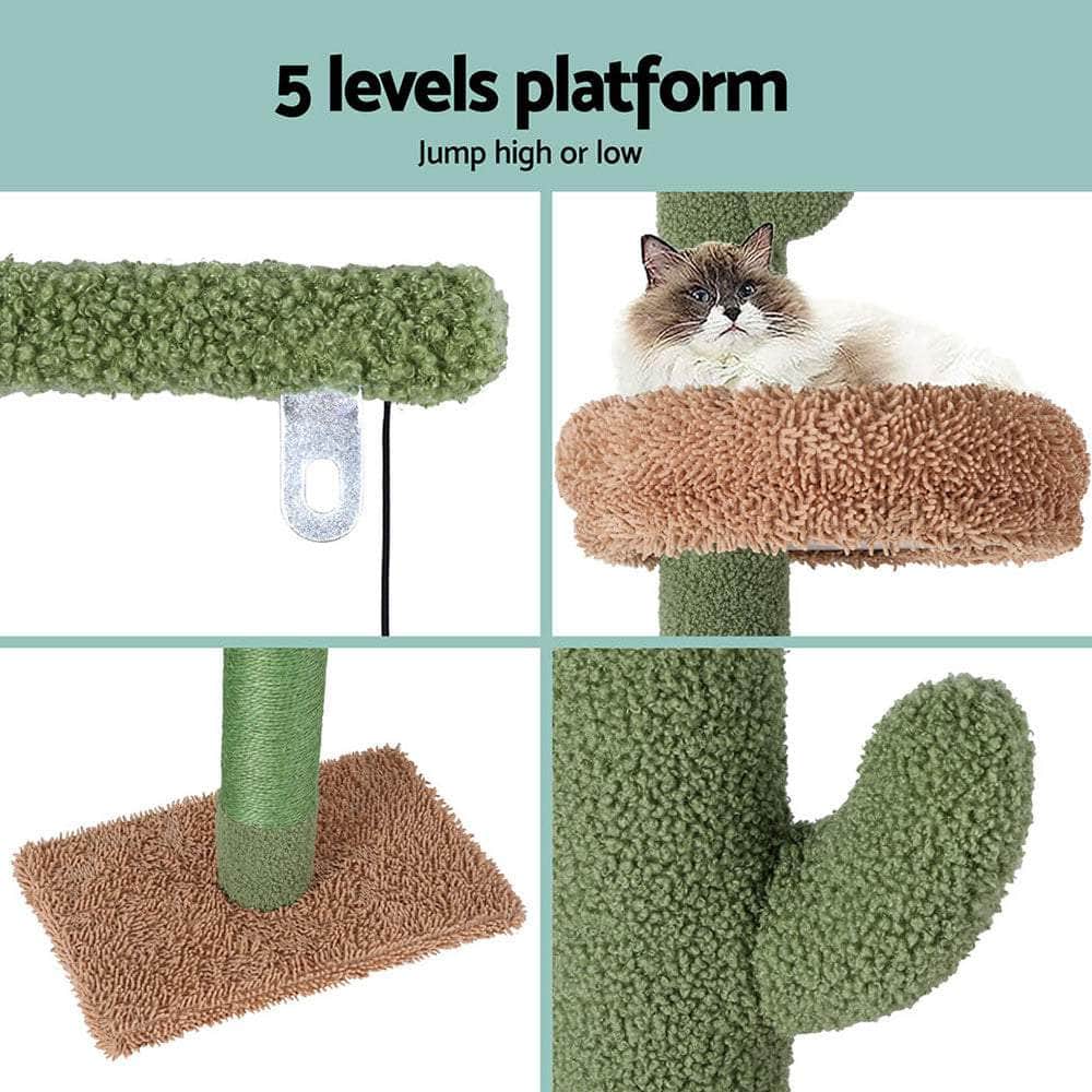 Cat Tree Tower Scratching Post Scratcher Floor To Ceiling Cats Bed 290Cm