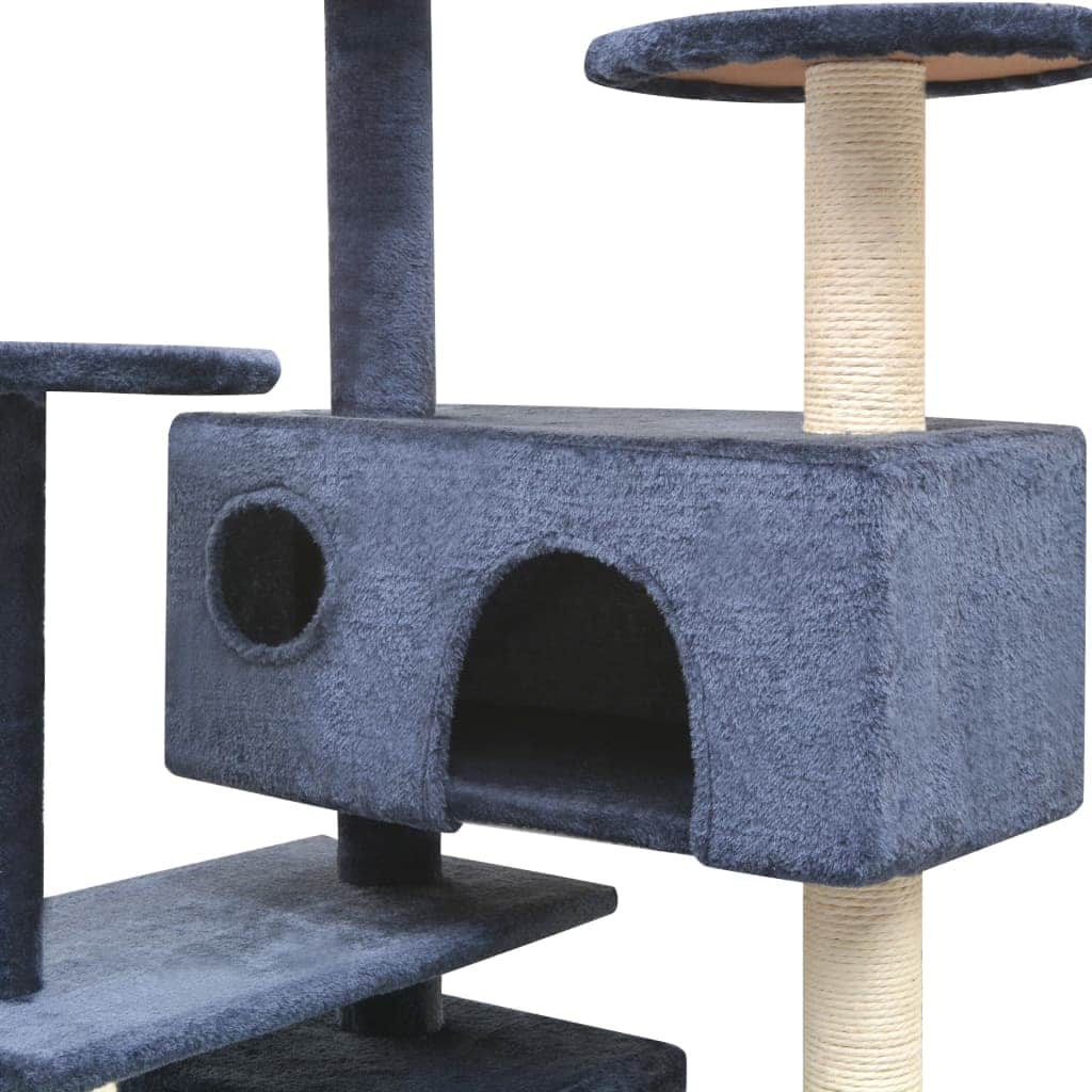 Cat Tree with Sisal Scratching Posts 125 cm Dark Blue
