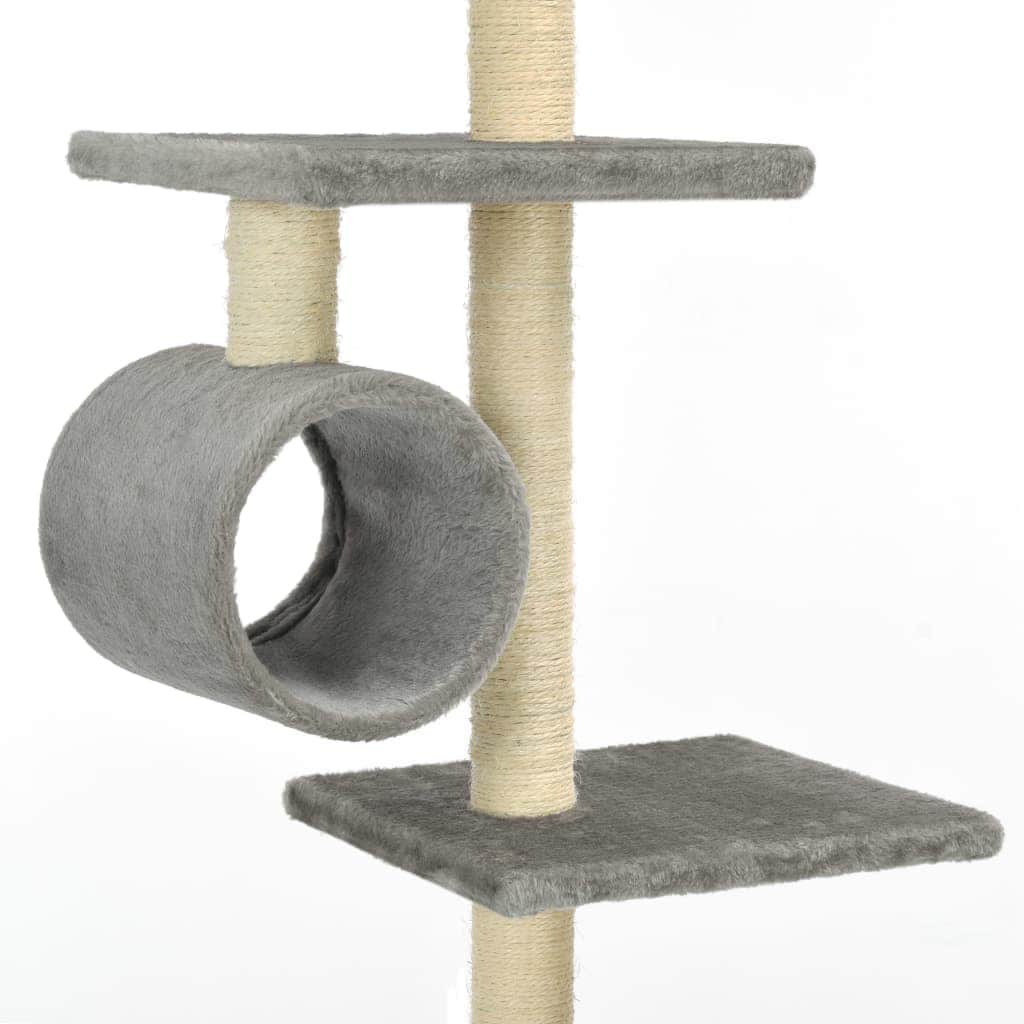 Cat Tree with Sisal Scratching Posts 260 cm Grey