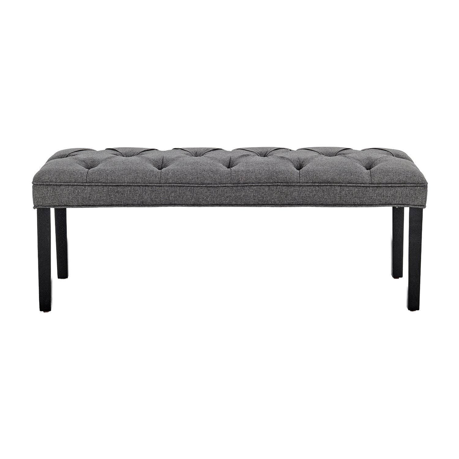 Cate Button-Tufted Upholstered Bench by - Dark Grey