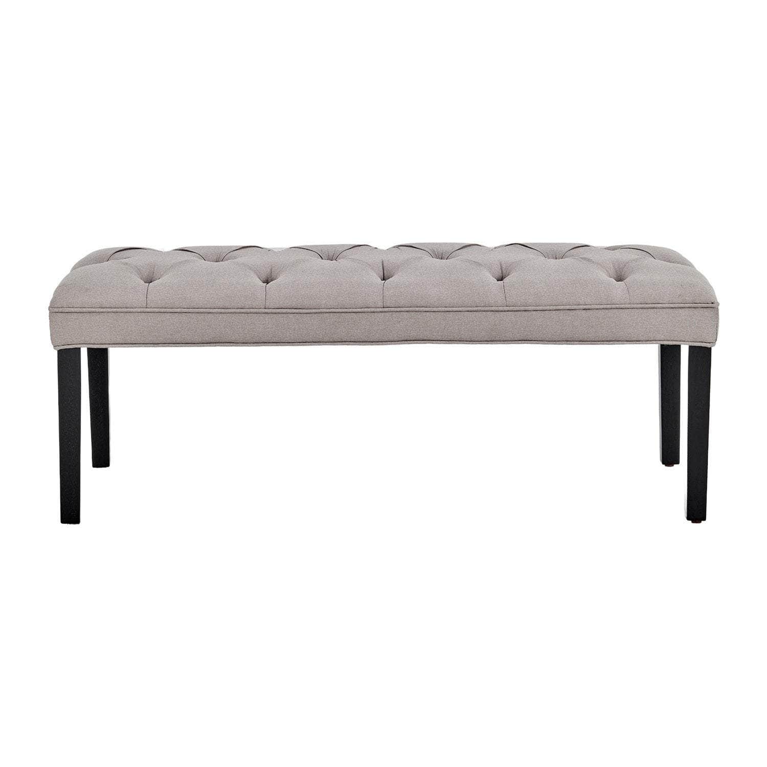 Cate Button-Tufted Upholstered Bench by - Light Grey