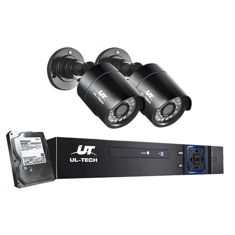 Cctv Security System 4Ch Dvr 2 Cameras 1Tb Hard Drive