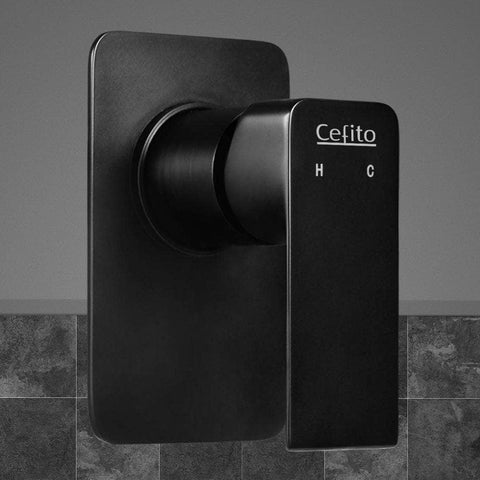 Cefito Bathroom Mixer Tap Faucet Rain Shower head Set Hot And Cold Diverter DIY Black