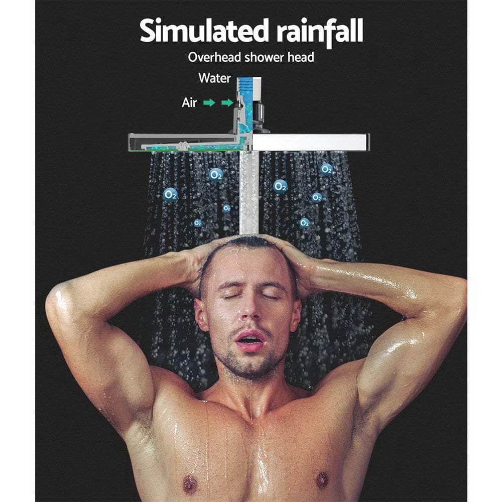 Cefito WELS 8'' Rain Shower Head Taps Square Handheld High Pressure Wall Chrome