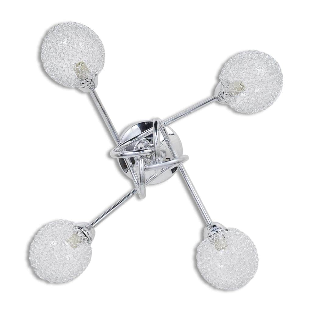 Ceiling Lamp with Mesh Wire Shades for 4 G9 Bulbs