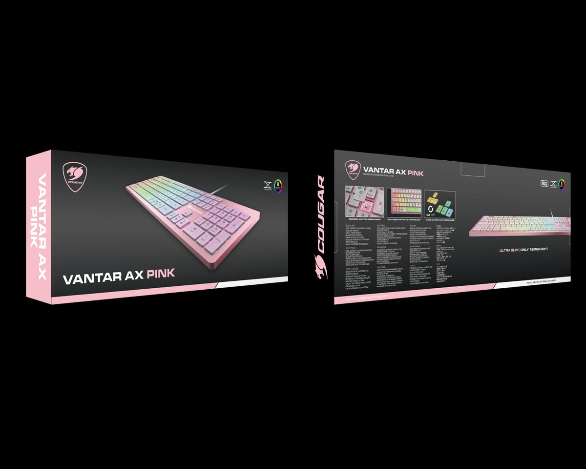 Cougar Vantar-AX Pink RGB Gaming keyboard - Cgr Wrxmx Vap