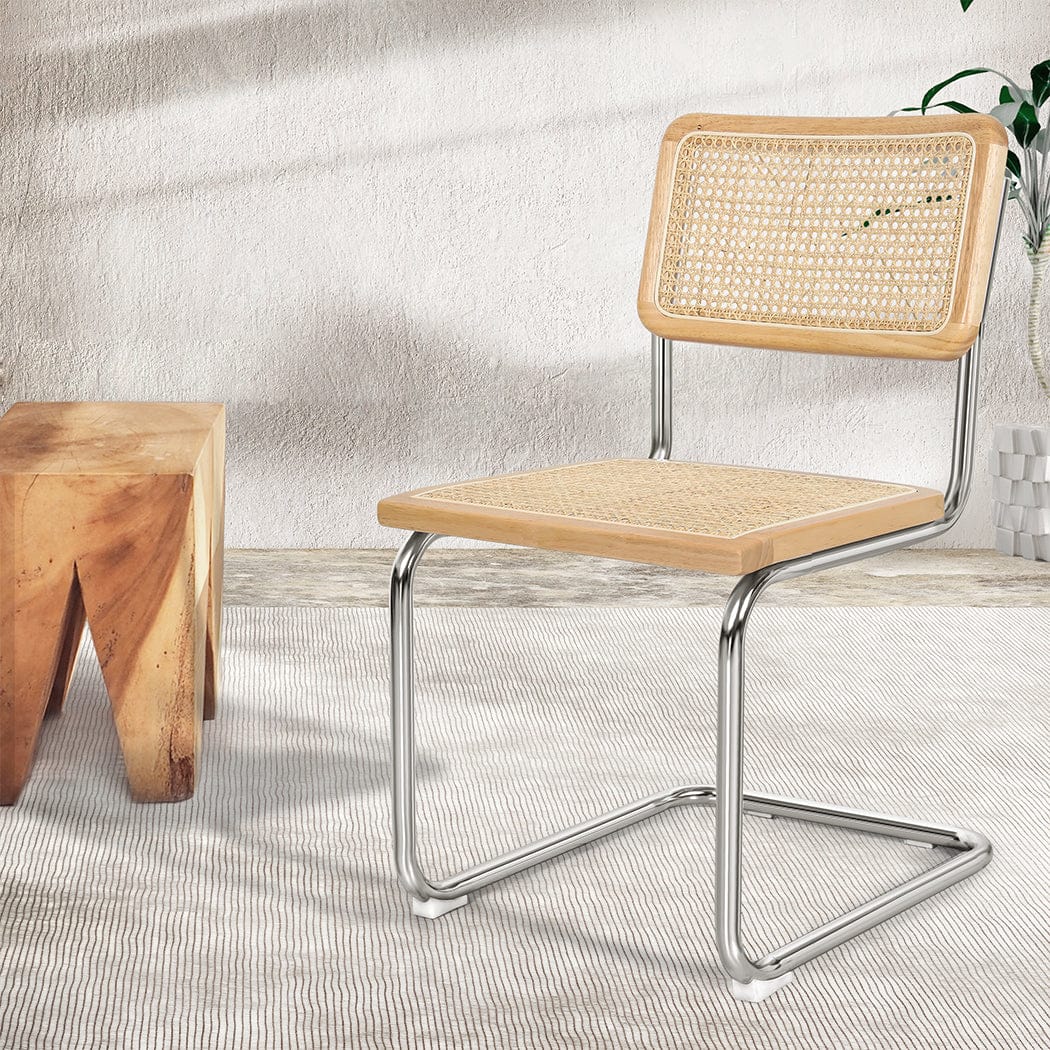 Rattan finish - Luxury 2x Rattan Chair Dining Chairs  Scandi Inspired Design