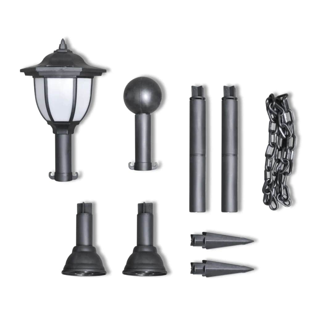 Chain Fence with Solar Lights Two LED Lamps Two Poles - Simple deals