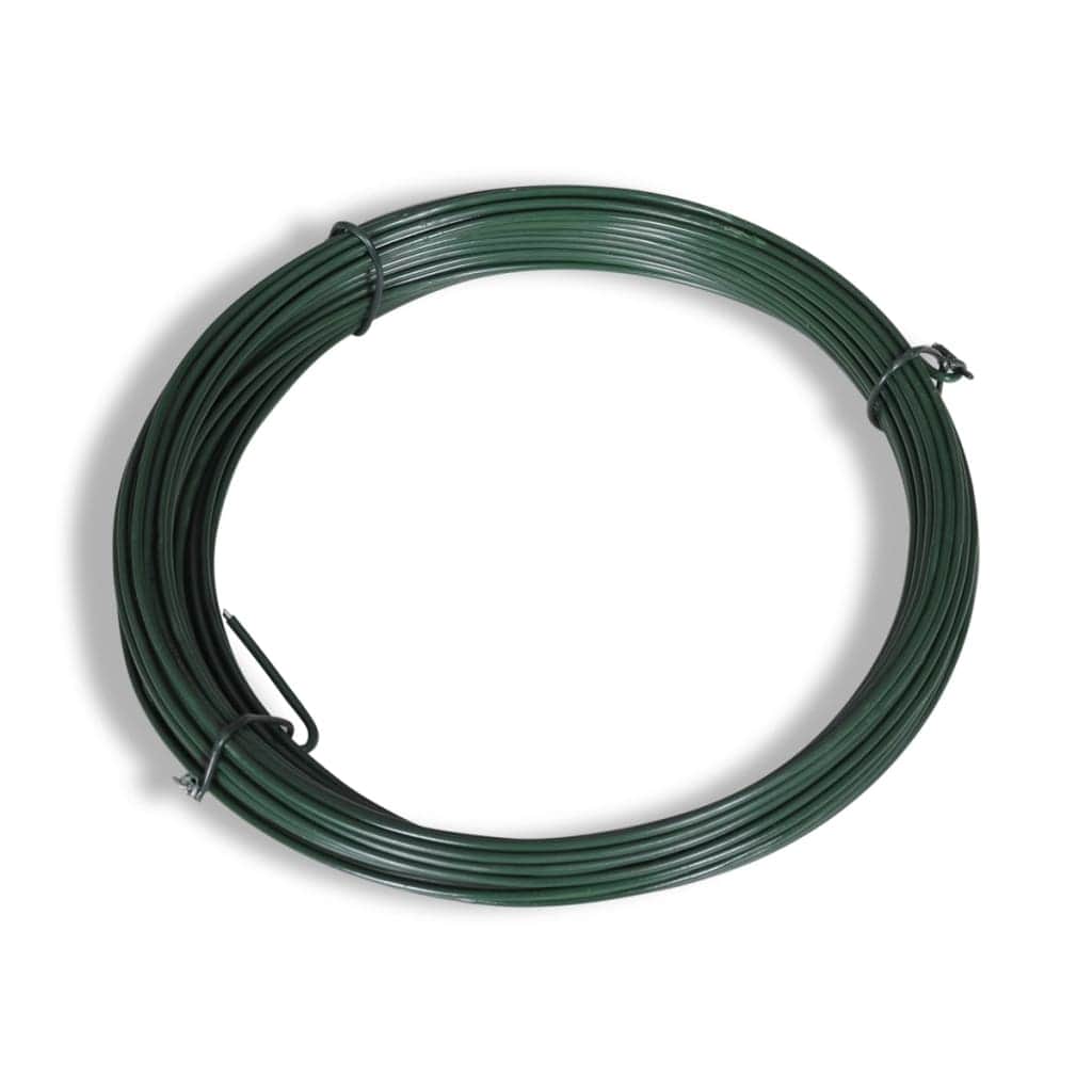 Chain Link Fence with Posts Galvanised Steel (Green)