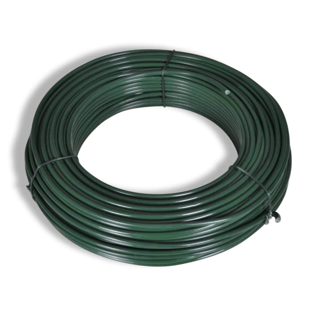 Chain Link Fence with Posts Galvanised Steel (Green)