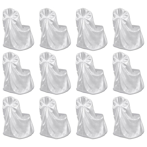 Chair Cover for Wedding Banquet 12 pcs White