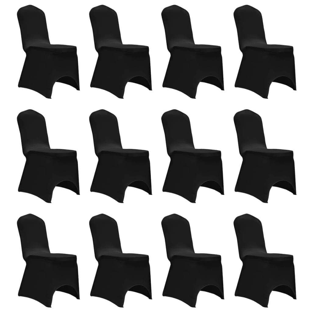 Chair Cover Stretch Black 12 pcs - Simple deals