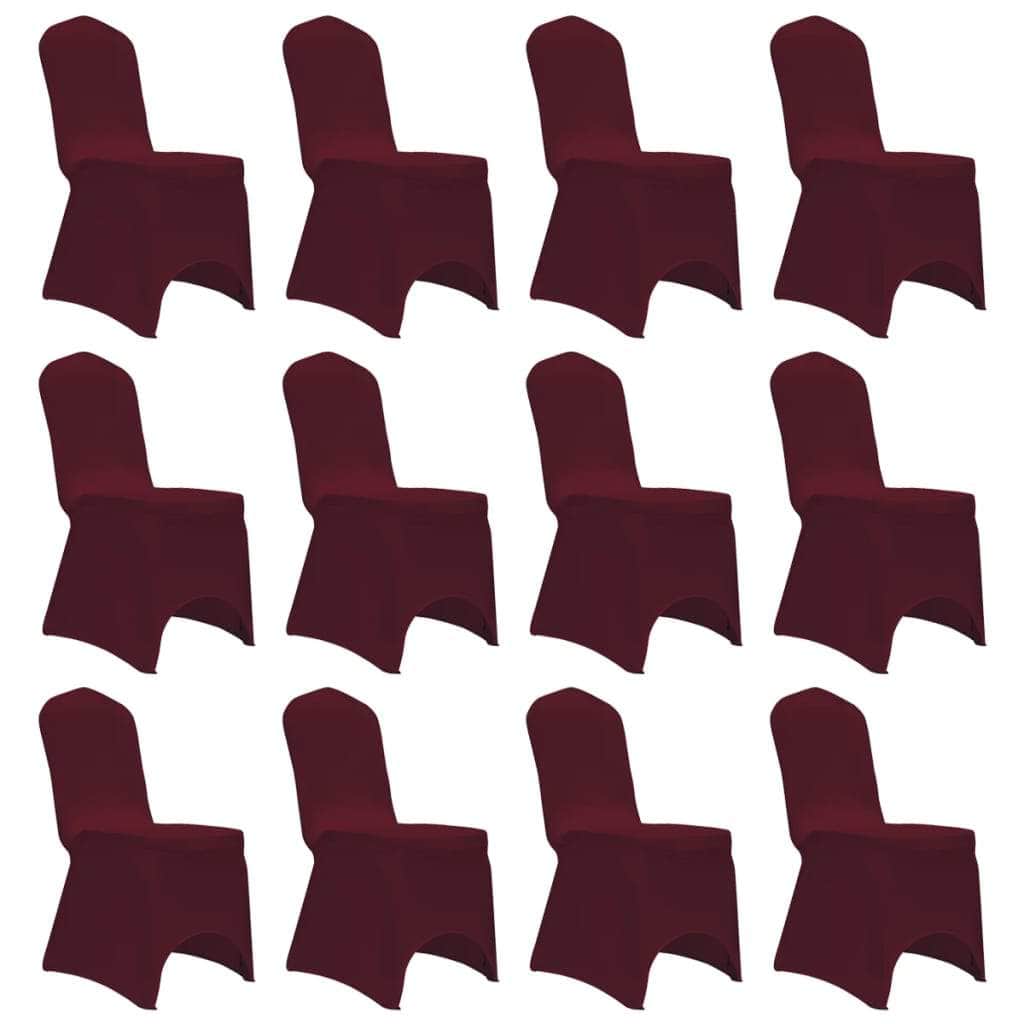 Chair Cover Stretch Burgundy 12 pcs - Simple deals