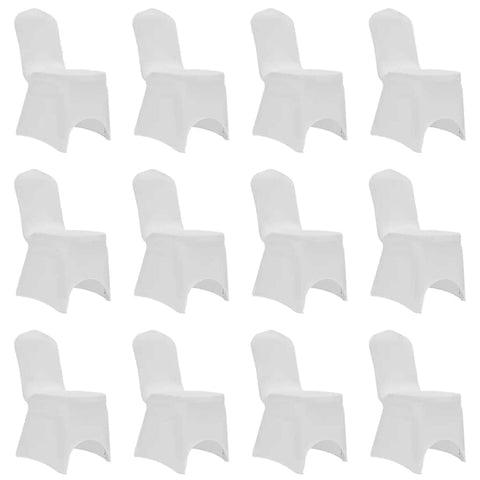 Chair Cover Stretch White 12 pcs