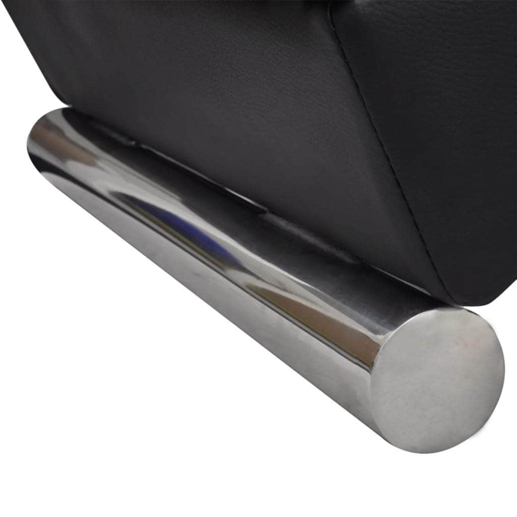 Black colour - Chaise Longue Black Fau Leather