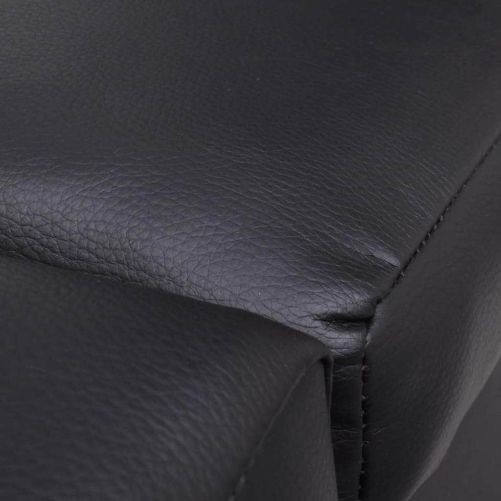 Chaise Longue Black Fau Leather | Leather finish