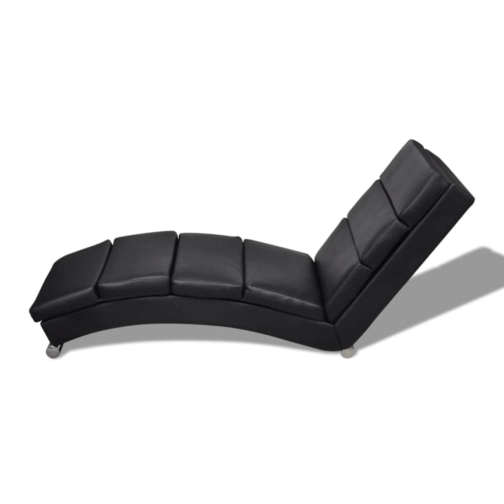 Chaise Longue Black Fau Leather