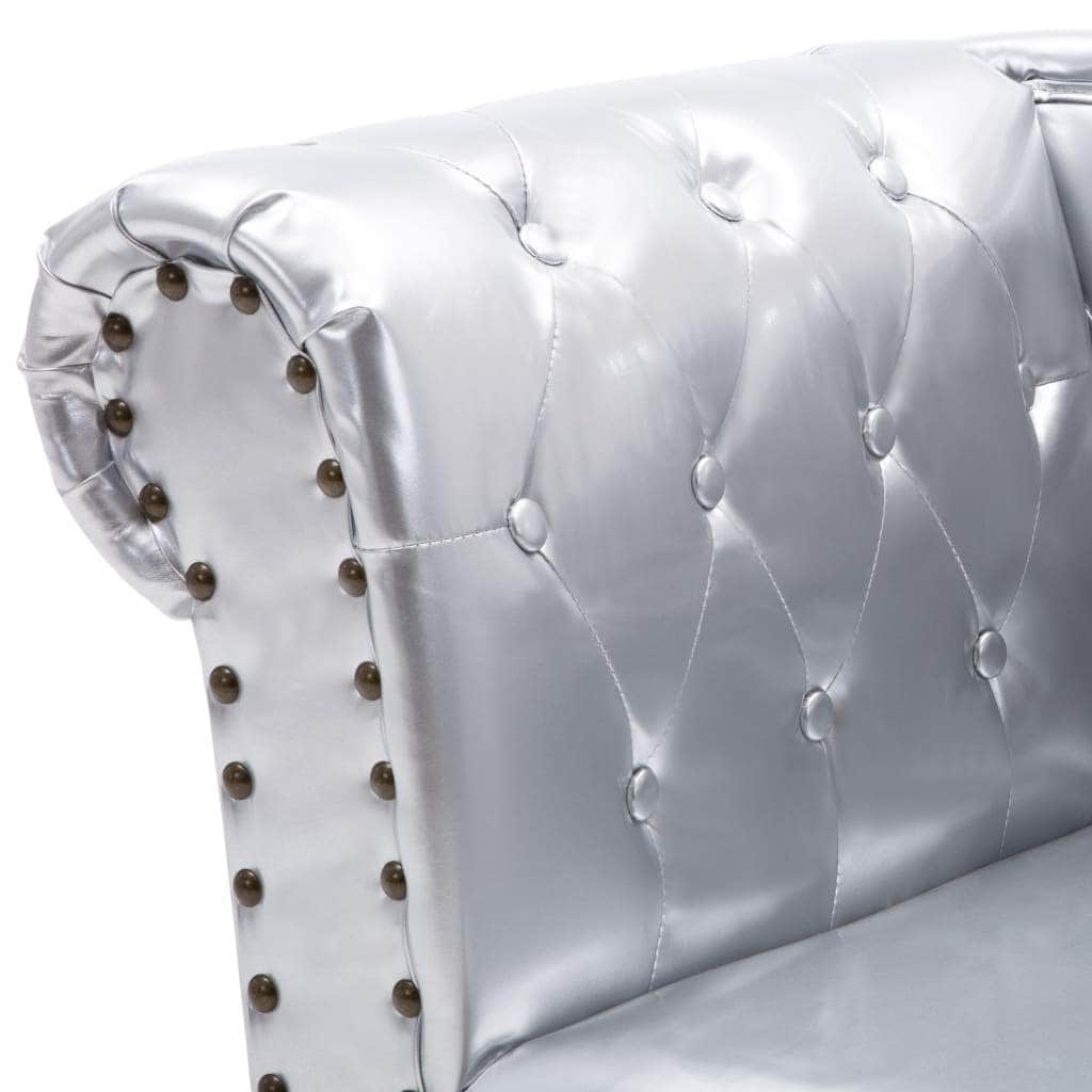 Chaise Longue Silver Leather