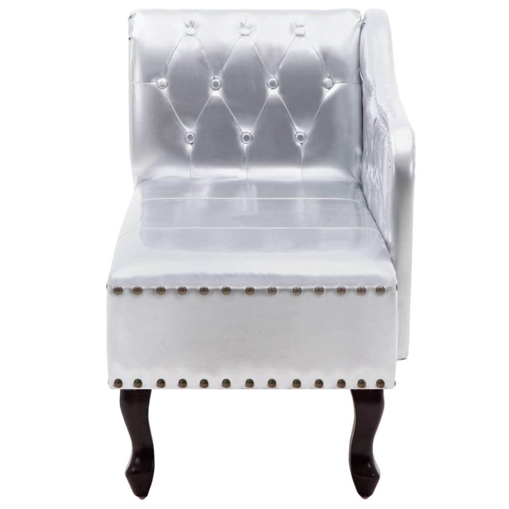Chaise Longue Silver Leather