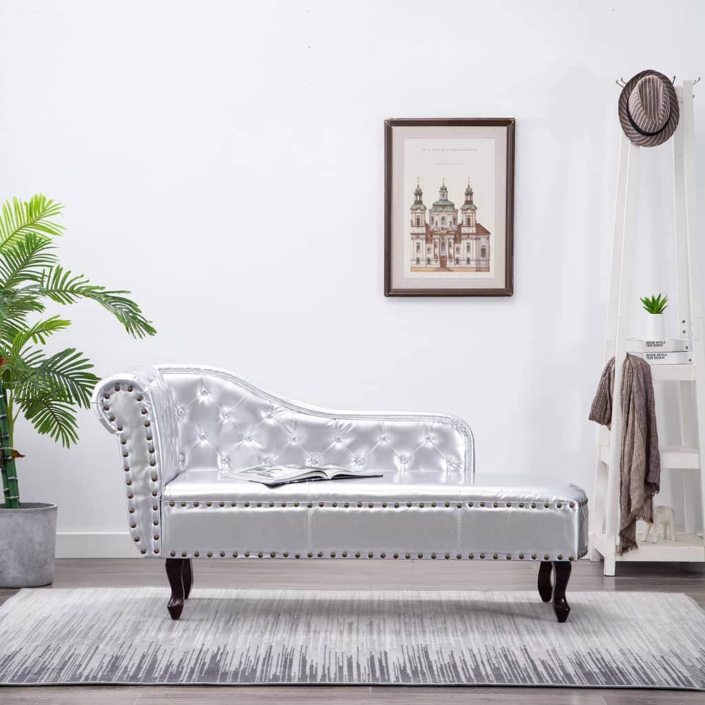 Chaise Longue Silver Leather