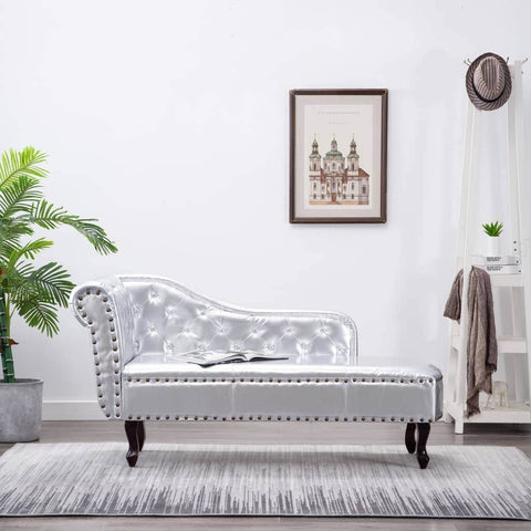 Chaise Longue Silver Leather