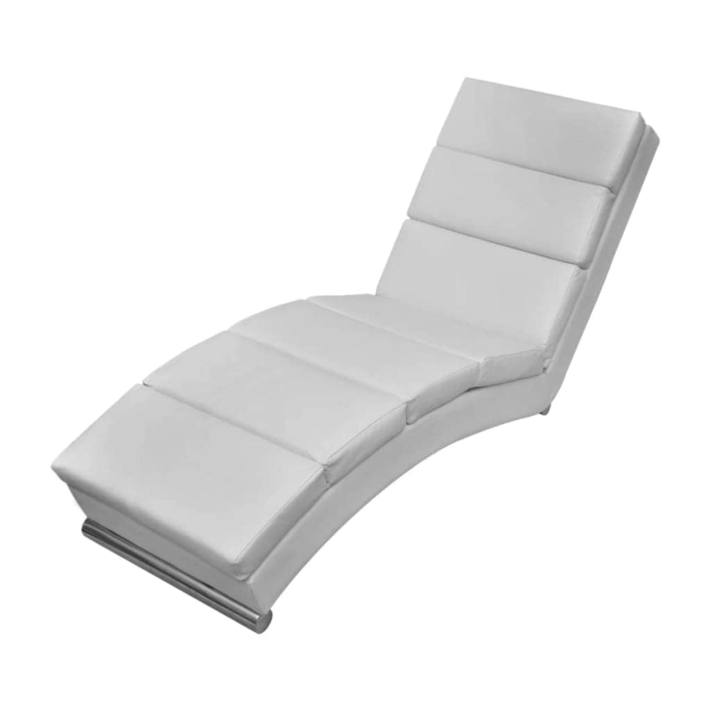 Chaise Longue White Leather