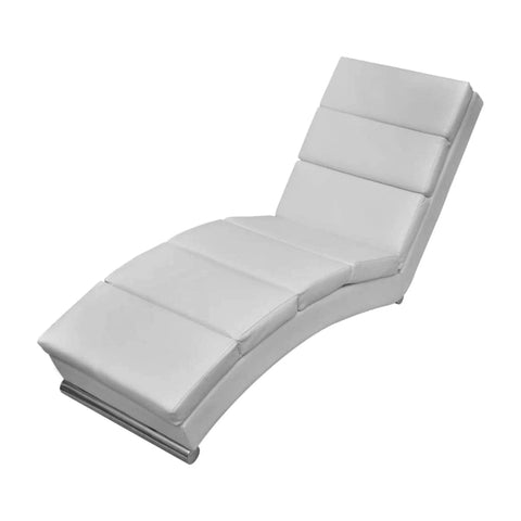 Chaise Longue White Leather