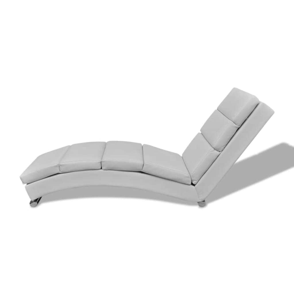 Chaise Longue White Leather