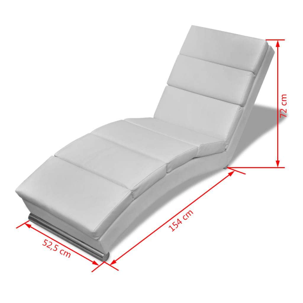 Chaise Longue White Leather